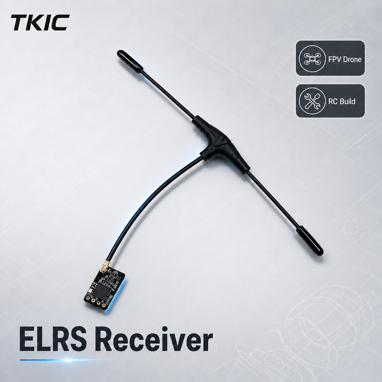 Drone Racing Antenna - TKICFPV ELRS 915MHz Nano RX Receiver