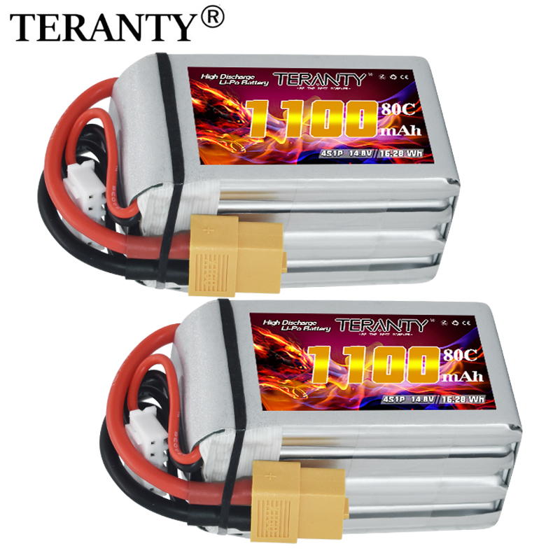 Drone Racing Battery - TERANTY 4S 1100mAh 80C/160C แบตเตอรี่ลิโป้สำหรับเฮลิคอปเตอร์ RC