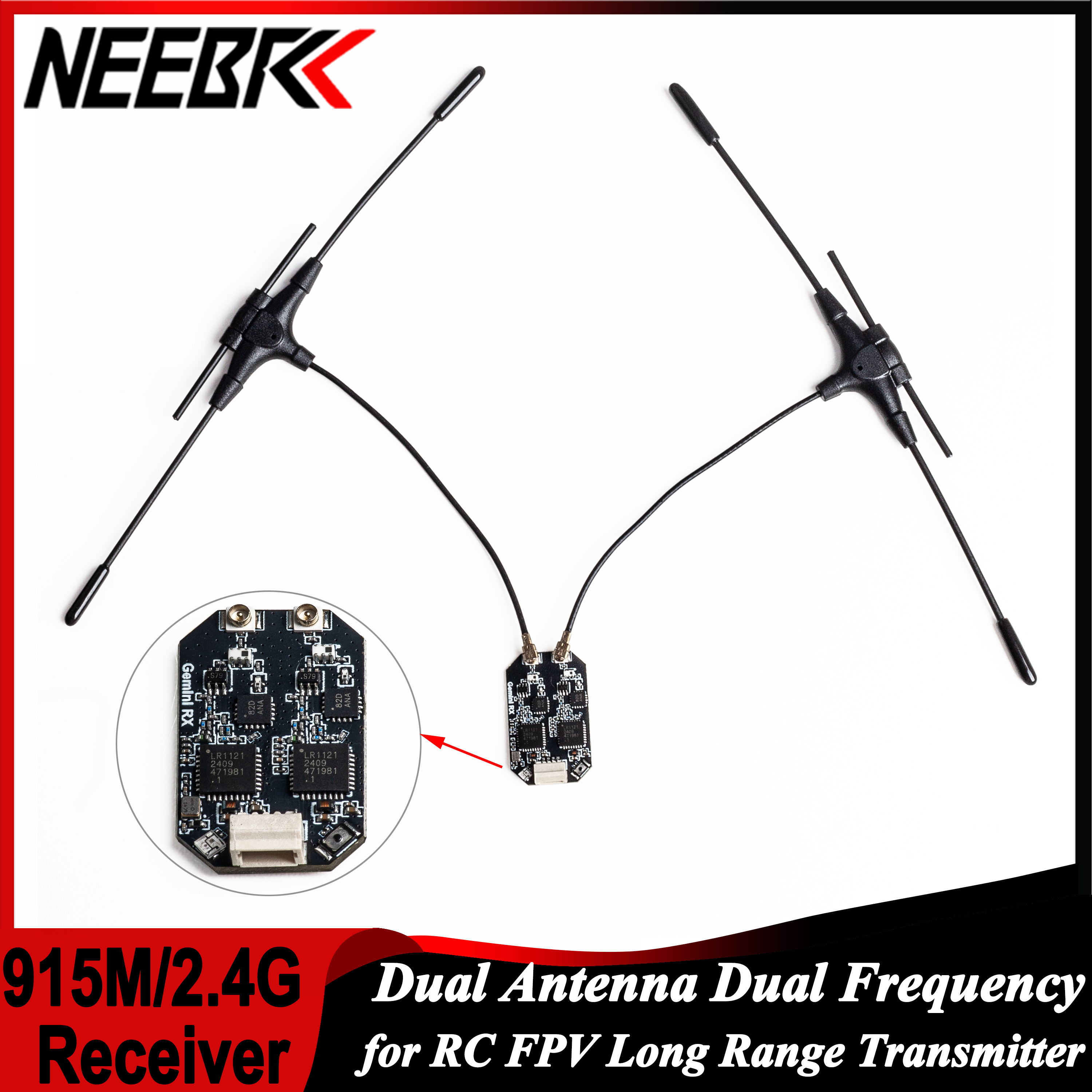 Drone Racing Receiver - ELRS 915MHz/2.4GHz Gemini เสาอากาศคู่ตัวรับสัญญาณความถี่คู่ ExpressLRS สําหรับ