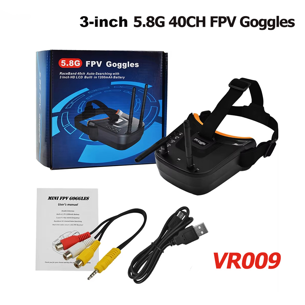 Drone Racing Goggles - แว่นตา VR009 FPV สำหรับถ่ายวิดีโอ หน้าจอ LCD