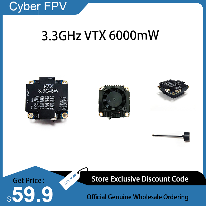3.3GHz VTX 6W เครื่องส่งสัญญาณ - Drone Racing Goggles บทวิจารณ์และราคา