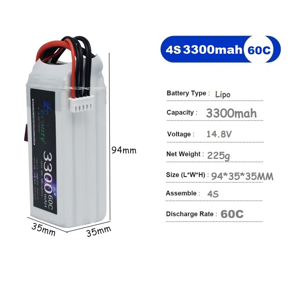 Lipo แบตเตอรี่แบบชาร์จไฟได้4S  - Drone Racing Battery บทวิจารณ์และราคา