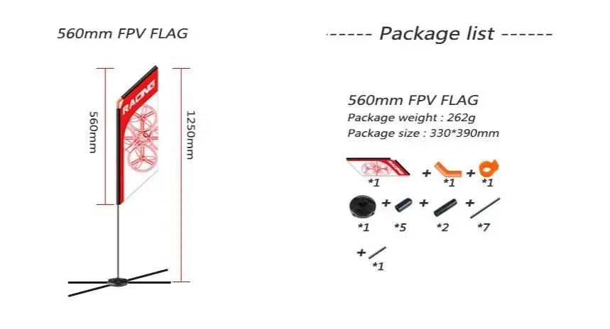 ประตูแข่งรถ LDARC 500 มม./765  - Drone Racing Flag บทวิจารณ์และราคา