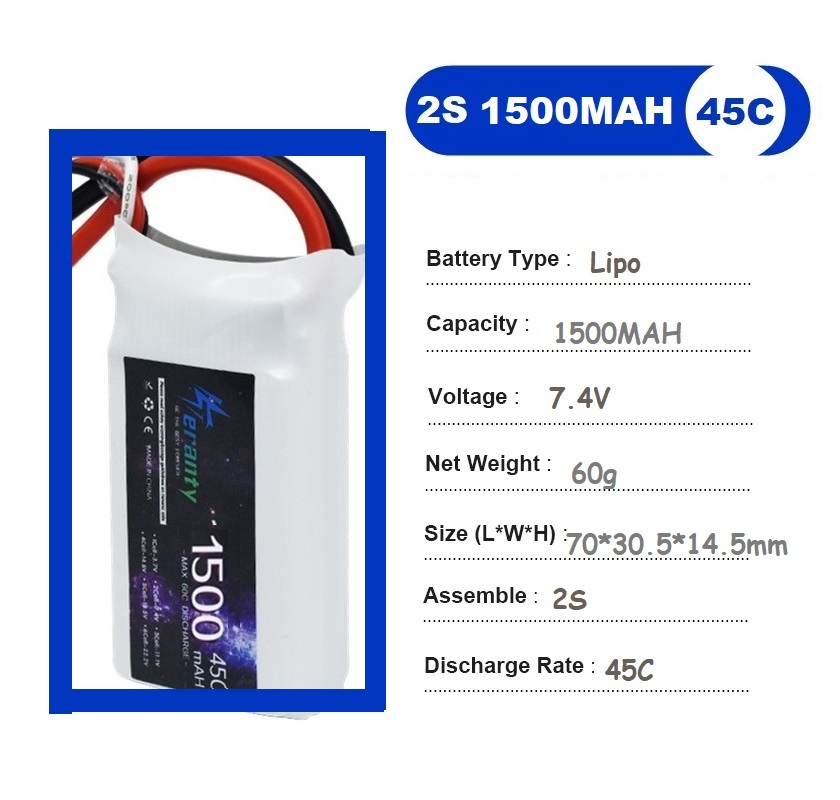 2PCS 7.4V Lipo 2S แบตเตอรี่ 15 - Drone Racing Battery บทวิจารณ์และราคา