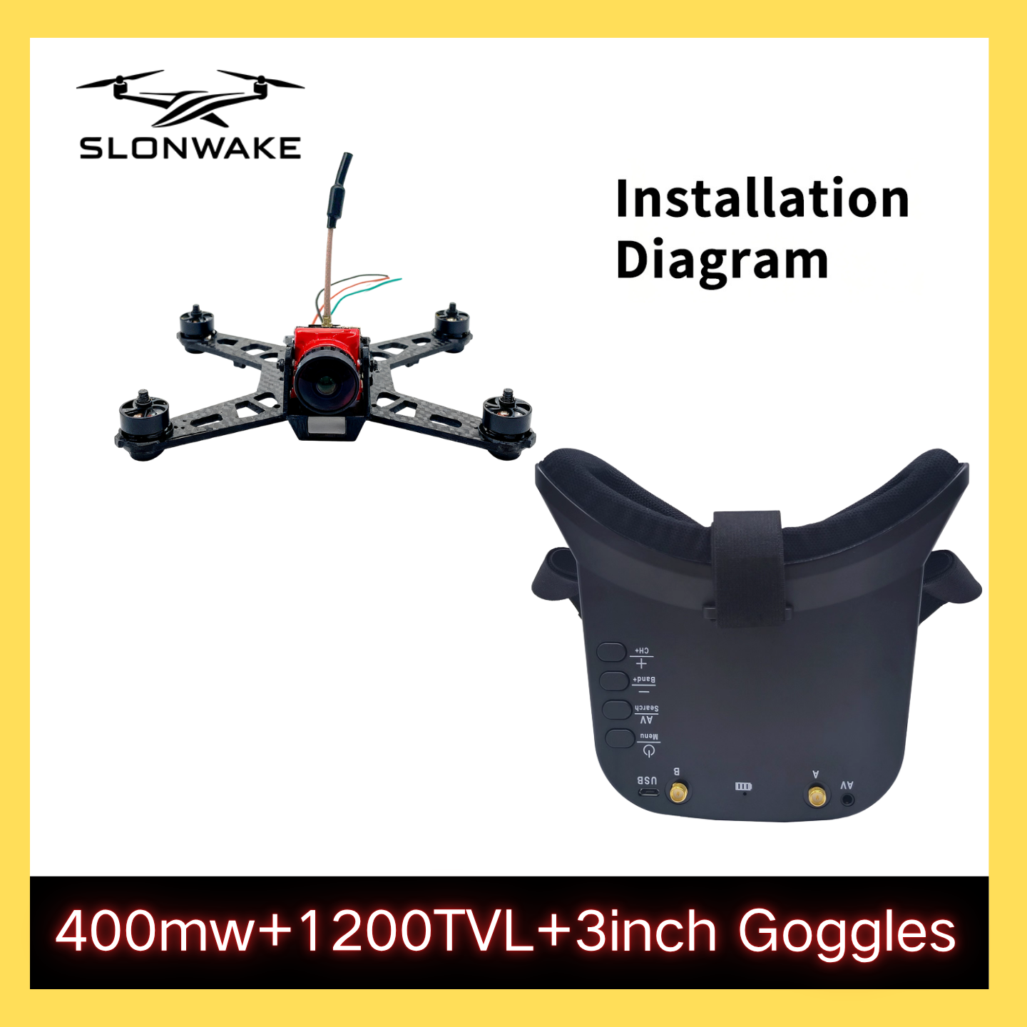 SLONWAKE 5.8G 48CH FPV 400mw V - Drone Racing Receiver บทวิจารณ์และราคา
