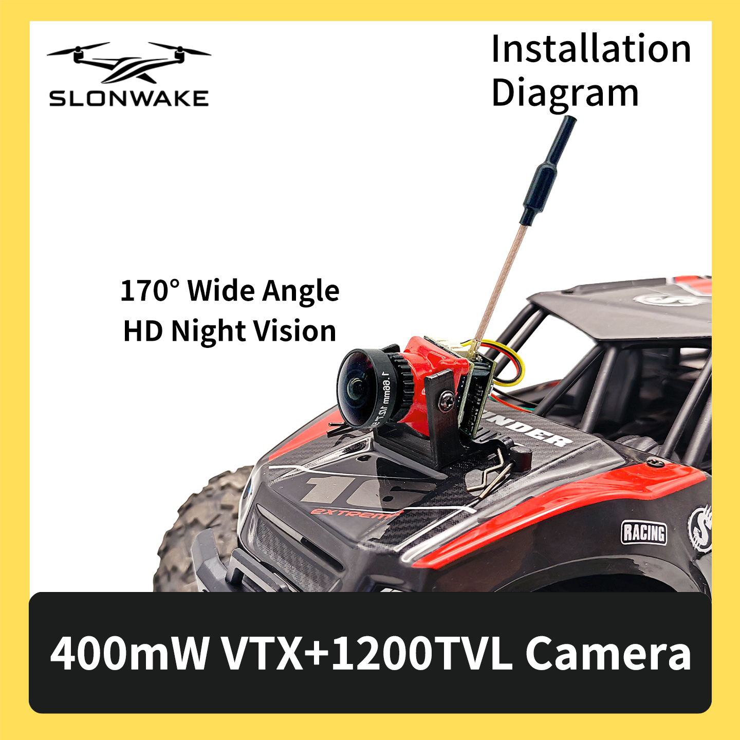 SLONWAKE 5.8G 48CH FPV 400mw V - Drone Racing Receiver บทวิจารณ์และราคา