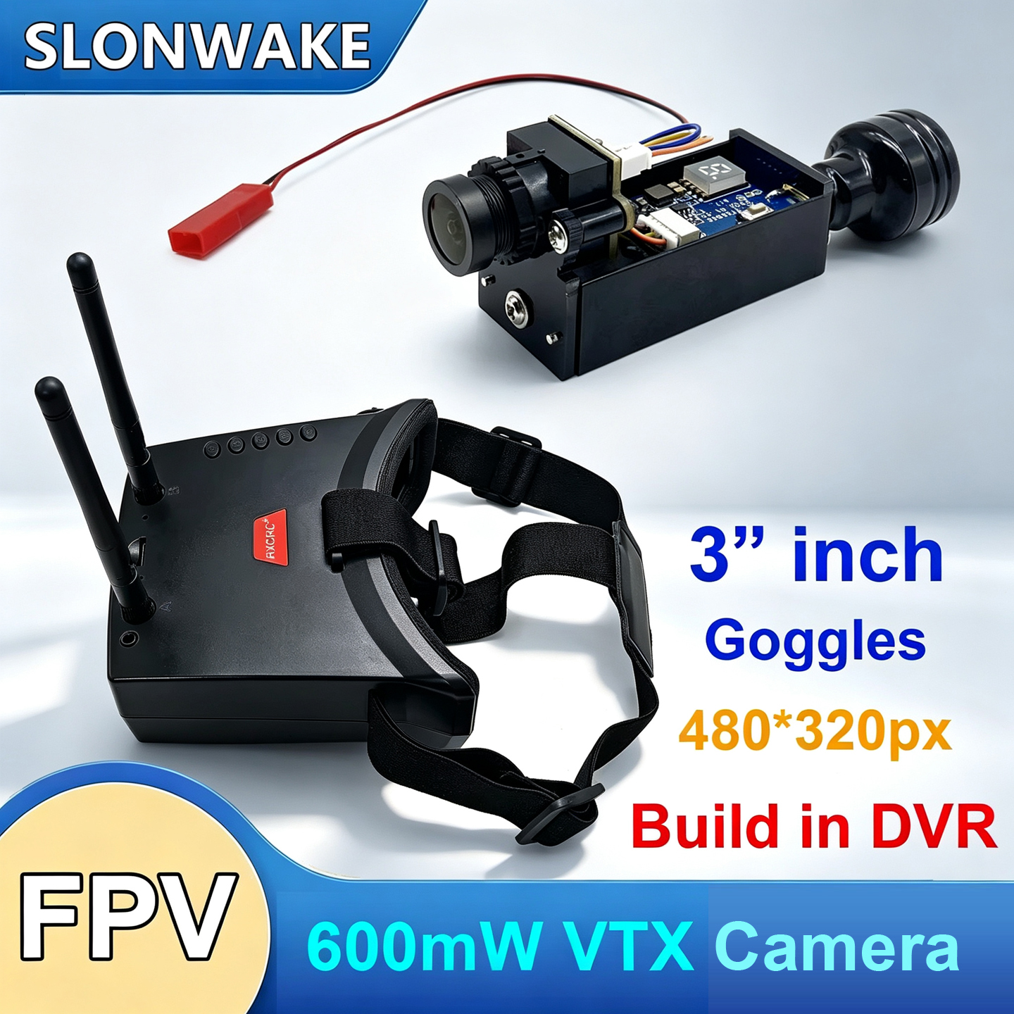 แว่นตา FPV 5.8G 56CH แบบเสาอาก - Drone Racing Receiver บทวิจารณ์และราคา